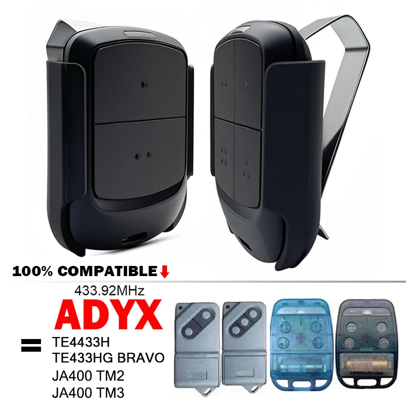 Для ADYX TE4433H / TE433HG BRAVO / JA400 TM2 / JA400 TM3 дубликатор пульта дистанционного управления гаражными воротами 433 МГц передатчик открывания ворот
Для ADYX TE4433H / TE433HG BRAVO / JA400 TM2 / JA400 TM3 дубликатор пульта дистанционного управления гаражными воротами 433 МГц передатчик открывания ворот
