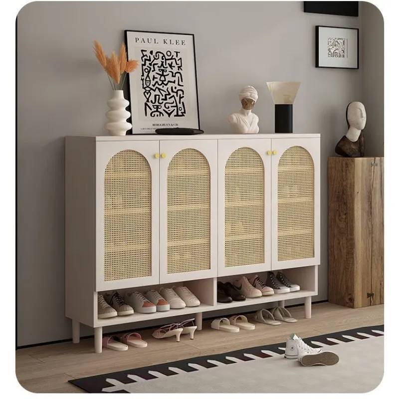Retro style rattan shoe cabinet household black door porch corridor large capacity
Retro style rattan shoe cabinet household black door porch corridor large capacity