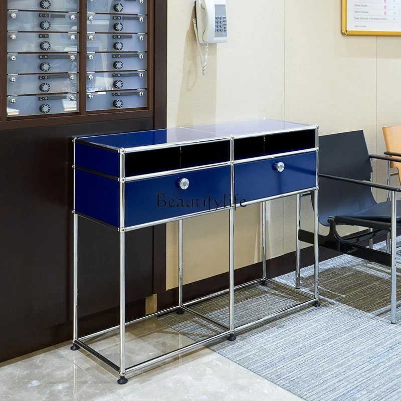 Italian household stainless steel dresser simple USM desk small apartment writing table
Italian household stainless steel dresser simple USM desk small apartment writing table