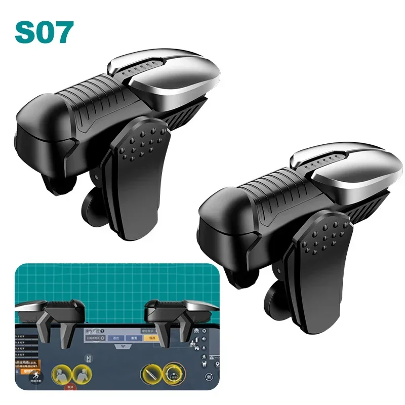 S07 Mobile Phone 6 Finger Game Trigger for PUBG FPS Aim Shooter L1R1 Alloy Key Button Game Fingertips Controller for IOS Android
S07 Mobile Phone 6 Finger Game Trigger for PUBG FPS Aim Shooter L1R1 Alloy Key Button Game Fingertips Controller for IOS Android