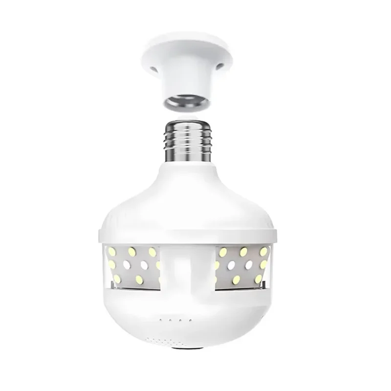 V380 PRO 3MP Lighting Camera E27 Bulb Home Security 360 Panoramic View Night Vision Mobile Phone Remote View Security Camera
V380 PRO 3MP Lighting Camera E27 Bulb Home Security 360 Panoramic View Night Vision Mobile Phone Remote View Security Camera