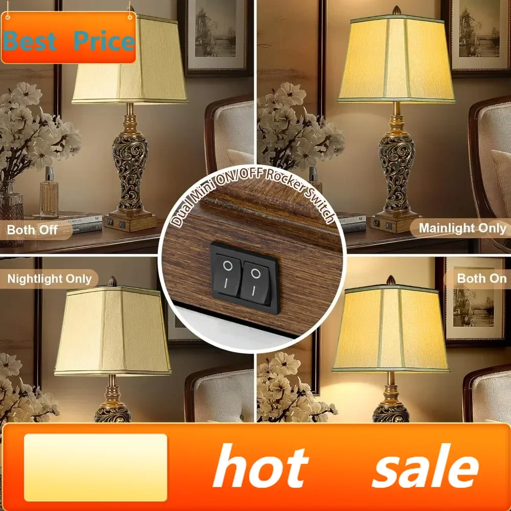 Bestseller28.5'' Tall Farmhouse Vintage Table Lamp Set of 2 with Faux Silk Shade USB Ports Nightlight Decor for Bedside Living R
Bestseller28.5'' Tall Farmhouse Vintage Table Lamp Set of 2 with Faux Silk Shade USB Ports Nightlight Decor for Bedside Living R