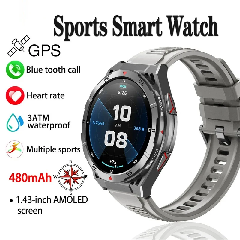New Smart Watch GPS Sports Compass Altitude Air Pressure Blue Tooth Call 3ATM Waterproof Health AMOLED Screen Smartwatch 480Mah
New Smart Watch GPS Sports Compass Altitude Air Pressure Blue Tooth Call 3ATM Waterproof Health AMOLED Screen Smartwatch 480Mah