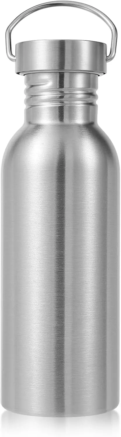 22oz Single Walled Stainless Steel Water Bottle, Reusable Metal Bottle with Handle for Camping, Hiking
22oz Single Walled Stainless Steel Water Bottle, Reusable Metal Bottle with Handle for Camping, Hiking