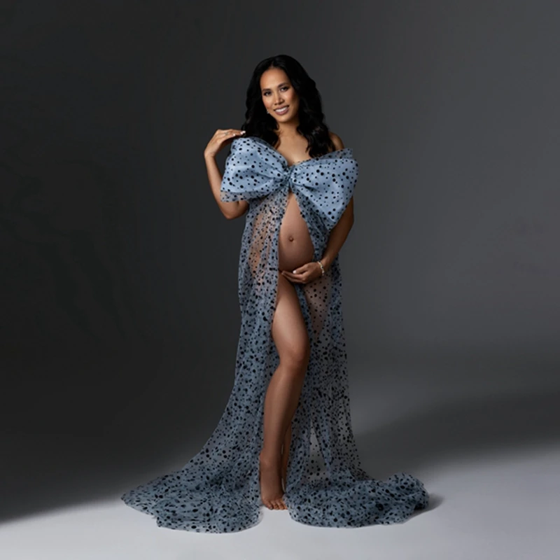 Cute Bow Tulle Maternity Dresses Sexy See Thru Dotes Mesh Pregnant Women Dress For Photography Open Front Baby Shower Gowns
Cute Bow Tulle Maternity Dresses Sexy See Thru Dotes Mesh Pregnant Women Dress For Photography Open Front Baby Shower Gowns