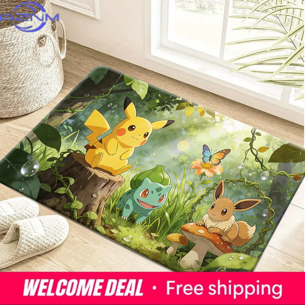 Pokemon Pikachu Bulbasaur Eevee Forest Print Doormat Non-Slip Absorbent Floor Mat for Indoor Entrance
Pokemon Pikachu Bulbasaur Eevee Forest Print Doormat Non-Slip Absorbent Floor Mat for Indoor Entrance