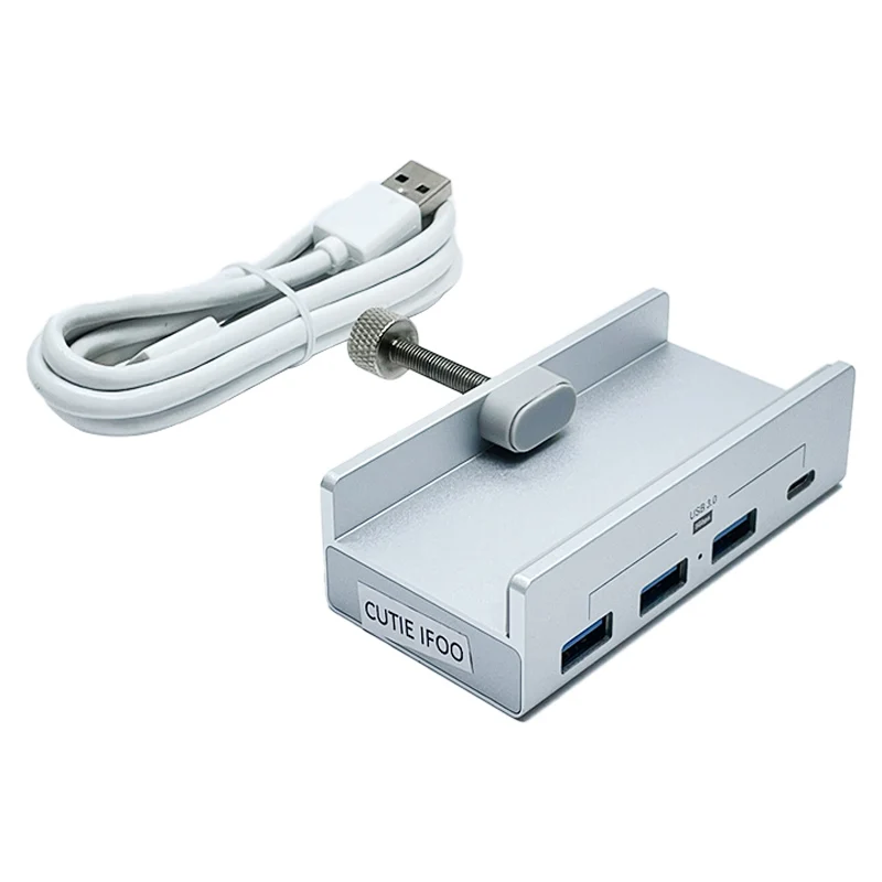 4-Port USB Hub Clamp with 3 USB 3.0 Ports and 1 TYPE-C Port Adapter for Monitors, Desks
4-Port USB Hub Clamp with 3 USB 3.0 Ports and 1 TYPE-C Port Adapter for Monitors, Desks