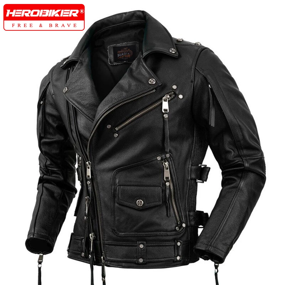 Motorcycle Jacket Cowhide Genuine Leather Jacket Men's Clothing Motorcycle Motorbike Riding Leather Jacket Rider Coat
Motorcycle Jacket Cowhide Genuine Leather Jacket Men's Clothing Motorcycle Motorbike Riding Leather Jacket Rider Coat