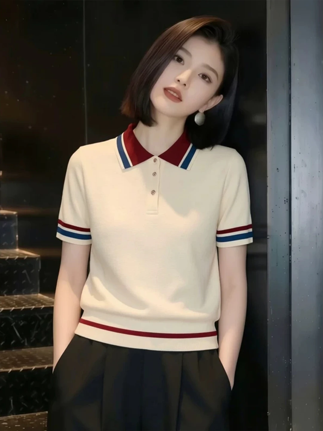 Summer 2026 Women's Neck Knitwear Casual Short Sleeve Commute Versatile Stylish Korean Style Straight Cut Silk Top
Summer 2026 Women's Neck Knitwear Casual Short Sleeve Commute Versatile Stylish Korean Style Straight Cut Silk Top
