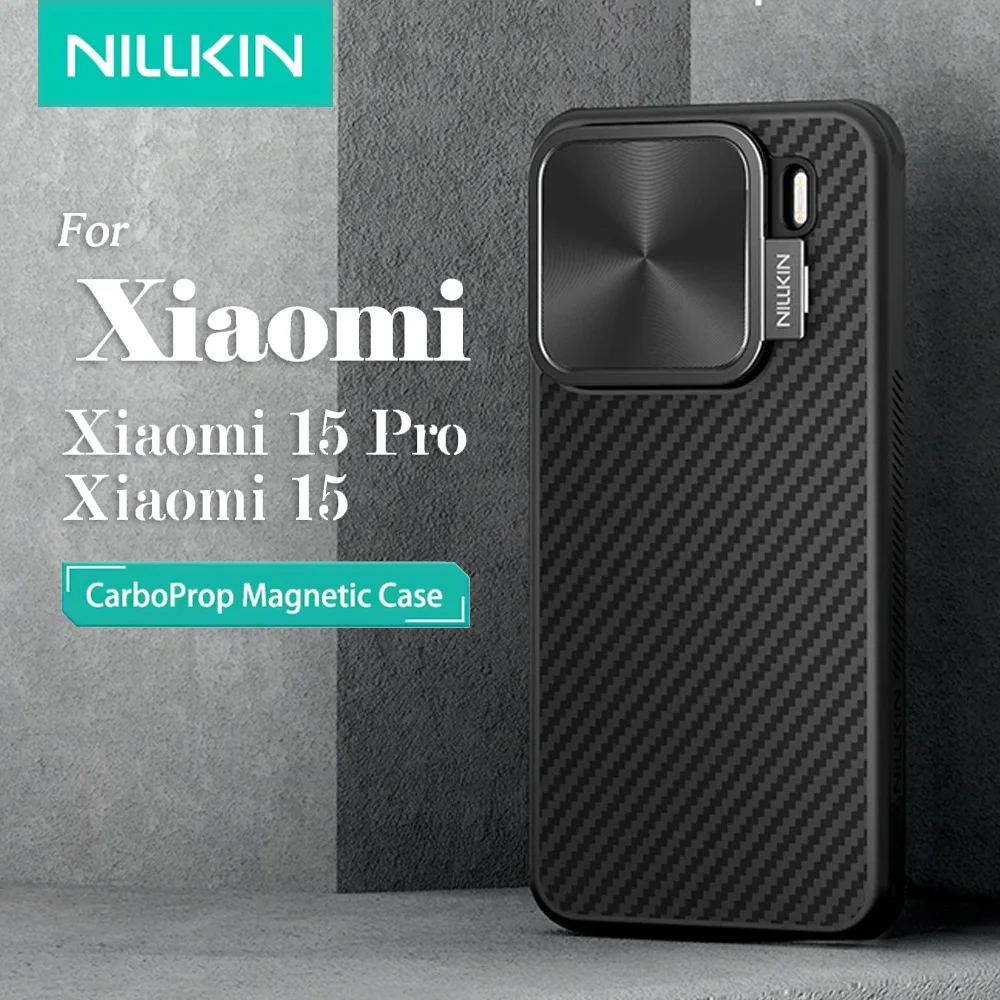 Чехол NILLKIN Magsafe из арамидного волокна для Xiaomi 15 15 Pro, чехол для телефона CarboProp с подставкой, противоударное волокно + объектив из ТПУ 
Чехол NILLKIN Magsafe из арамидного волокна для Xiaomi 15 15 Pro, чехол для телефона CarboProp с подставкой, противоударное волокно + объектив из ТПУ