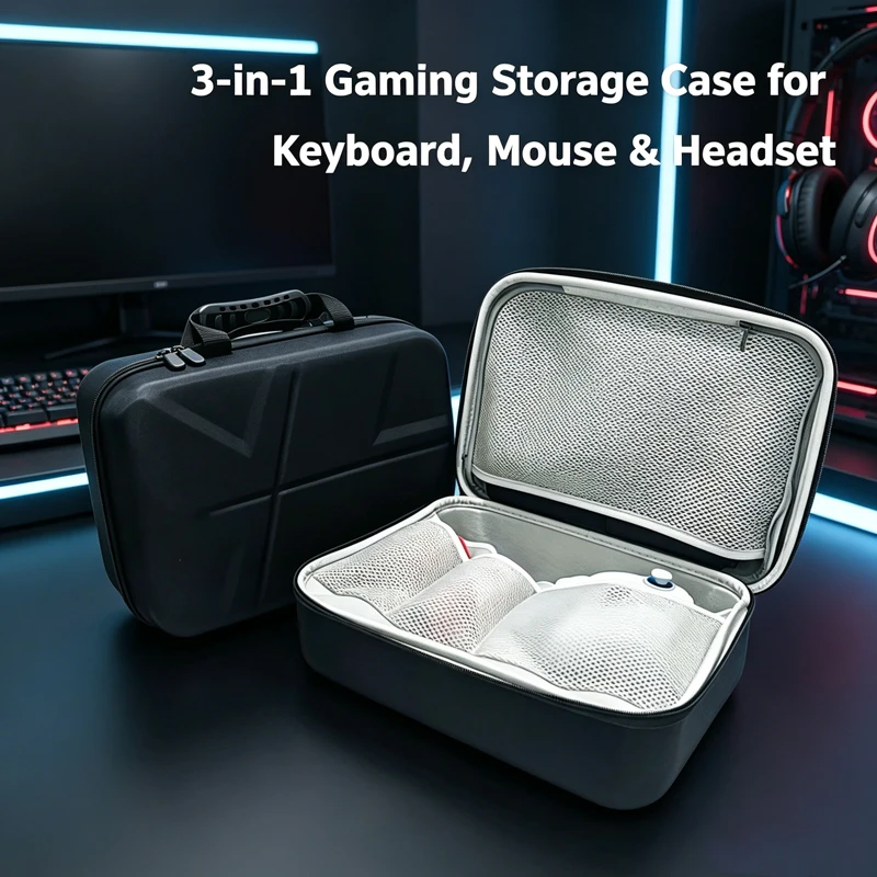 3-in-1 Hard Storage Bag, All-in-One Organizer for Keyboard, Mouse and Over-Ear Headphones, Fits ATK, ROG Keyboards
3-in-1 Hard Storage Bag, All-in-One Organizer for Keyboard, Mouse and Over-Ear Headphones, Fits ATK, ROG Keyboards