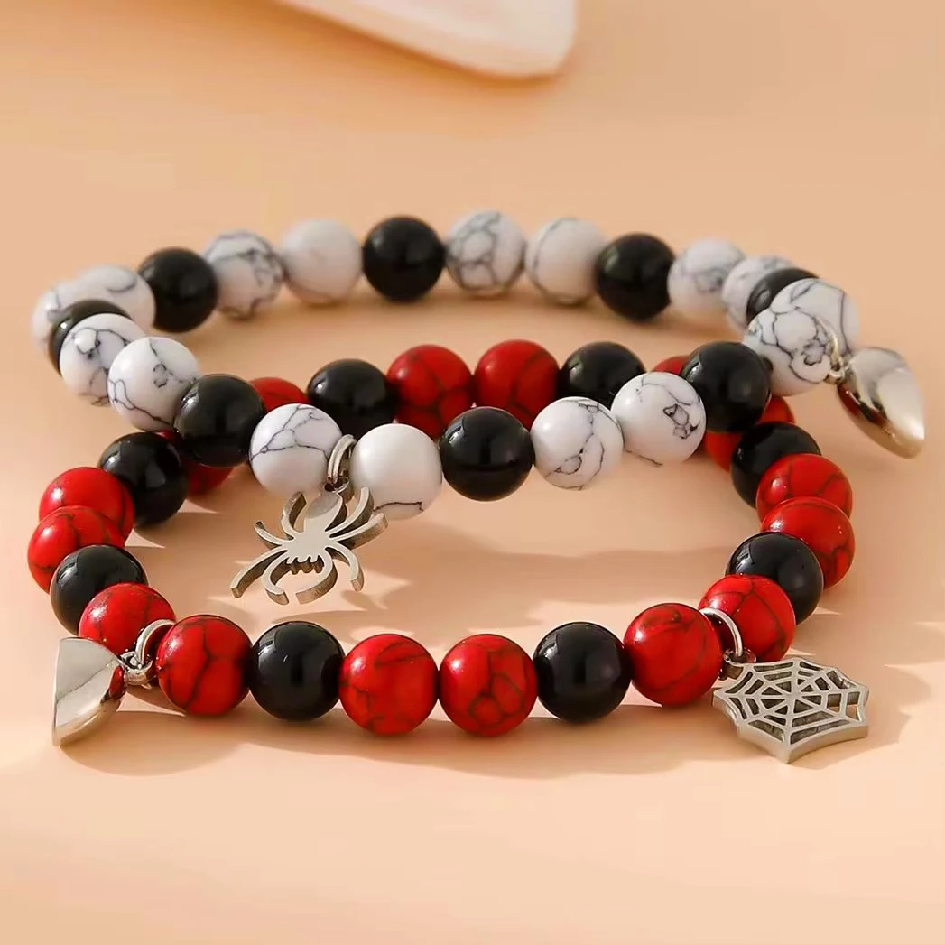 2pc Spider Couple Beaded Bracelet for Women Men Love Magnet Stainless steel Spider Pendant Matching Best Friend Jewelry Gift
2pc Spider Couple Beaded Bracelet for Women Men Love Magnet Stainless steel Spider Pendant Matching Best Friend Jewelry Gift