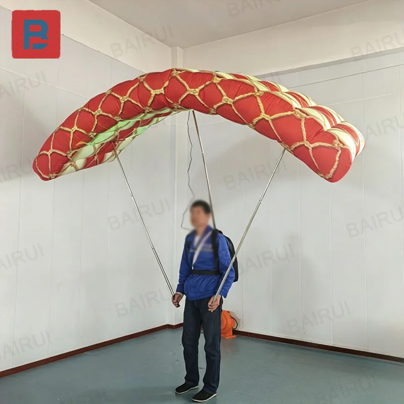 Inflatable paraglider, backpack style, wearable, suitable for parade performances and advertising displays
Inflatable paraglider, backpack style, wearable, suitable for parade performances and advertising displays