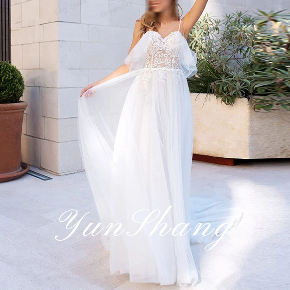 YunShang Customized Lace Wedding Dresses For Women Boho Spaghetti Straps Appliqued Princess Bridal Gowns Vintage Soft Tulle
YunShang Customized Lace Wedding Dresses For Women Boho Spaghetti Straps Appliqued Princess Bridal Gowns Vintage Soft Tulle