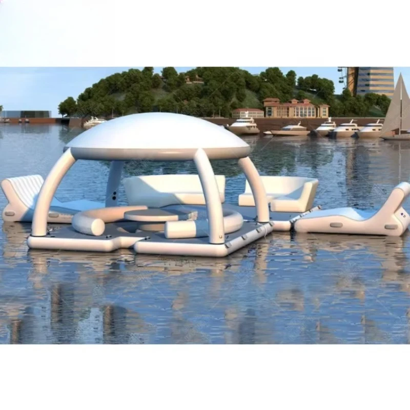 Summer Relaxing Inflatable Sofa Lake Lounger Floating Cabanas Floating Dock Platform With Tent Aqua Party
Summer Relaxing Inflatable Sofa Lake Lounger Floating Cabanas Floating Dock Platform With Tent Aqua Party