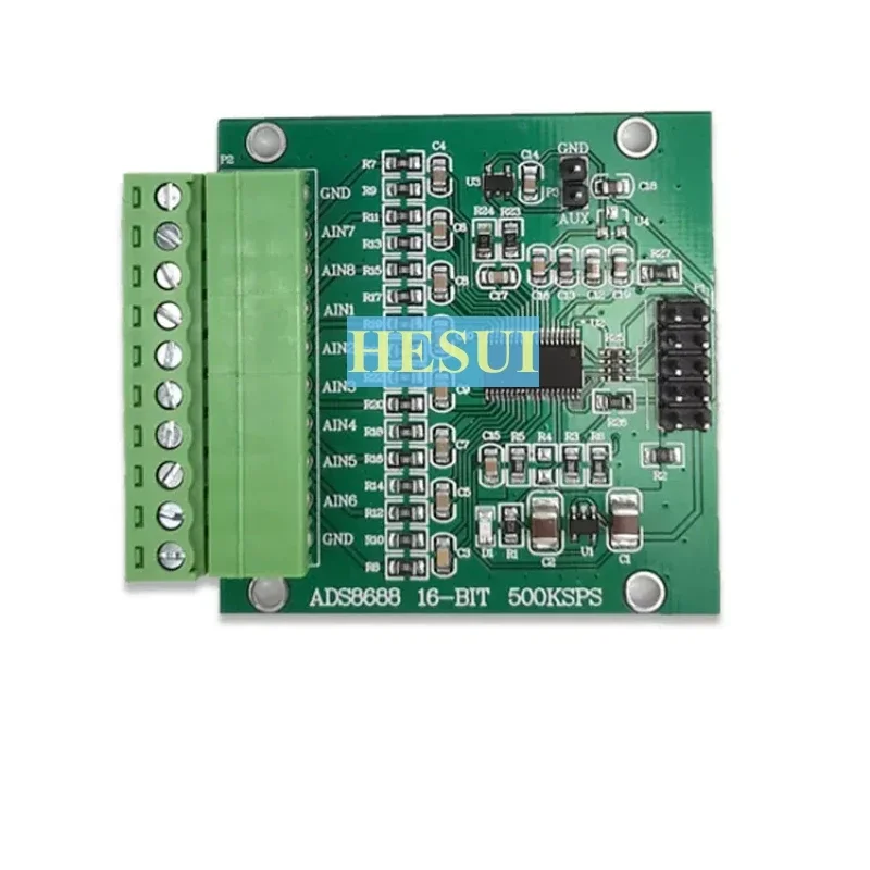 Модуль ADS8688, 16-битный, 500KSPS, модуль АЦП с однополярным или биполярным входом, 8-канальный модуль сбора данных SAR ADC.
Модуль ADS8688, 16-битный, 500KSPS, модуль АЦП с однополярным или биполярным входом, 8-канальный модуль сбора данных SAR ADC.