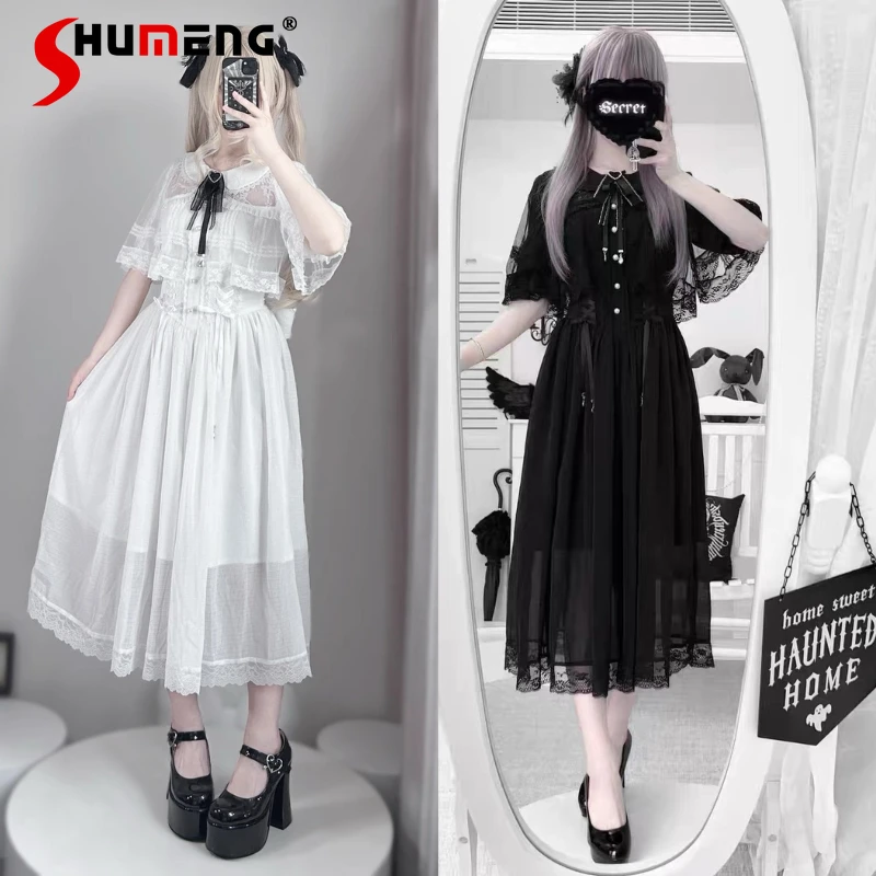 Japanese Style Mine Mass-Produced Gothic Lolita Long Dress Summer Women's Cute Bow High Waist Slim Sweet Cape Sleeve Lo Dress Op
Japanese Style Mine Mass-Produced Gothic Lolita Long Dress Summer Women's Cute Bow High Waist Slim Sweet Cape Sleeve Lo Dress Op