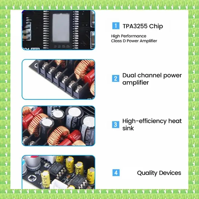 DC19-50V 300W+300W 600W Bluetooth Power Amplifier Module TPA3255 Chip 2.0 Channel With Treble And Bass Adjustment Durable
DC19-50V 300W+300W 600W Bluetooth Power Amplifier Module TPA3255 Chip 2.0 Channel With Treble And Bass Adjustment Durable