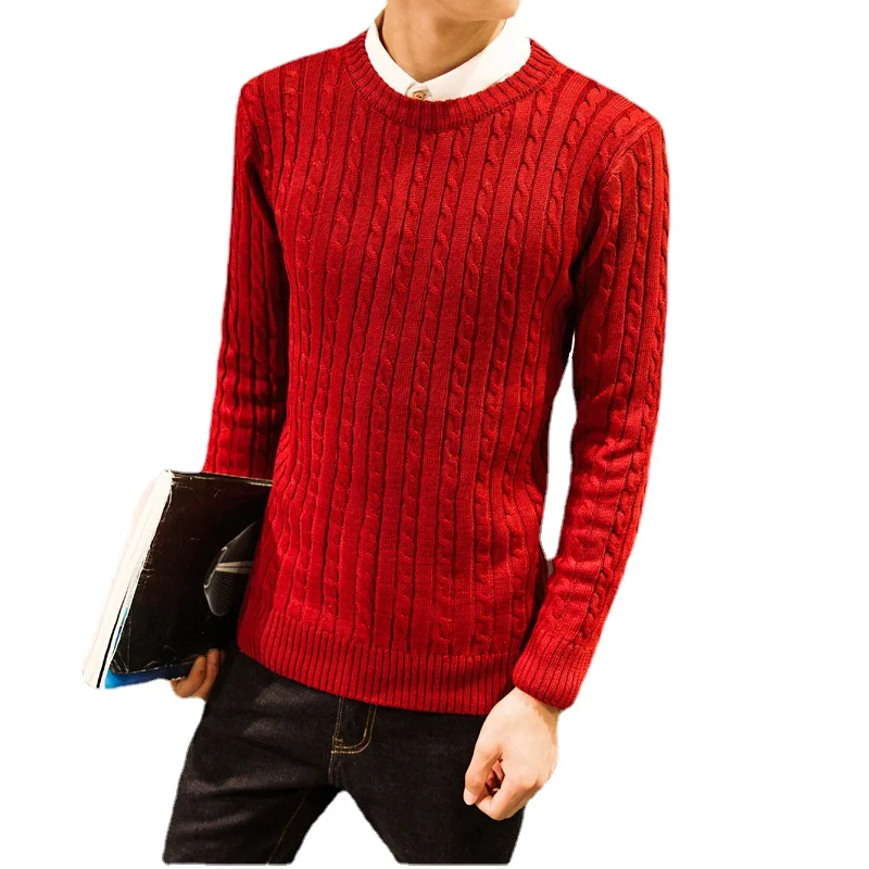 New Men's Twist Round Neck Solid Color Pullover Wear Solid Color Thickened Knitted Sweater
New Men's Twist Round Neck Solid Color Pullover Wear Solid Color Thickened Knitted Sweater