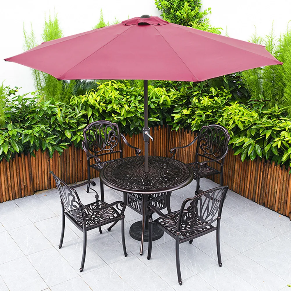 Outdoor wrought iron waterproof sunscreen table and chair combination
Outdoor wrought iron waterproof sunscreen table and chair combination