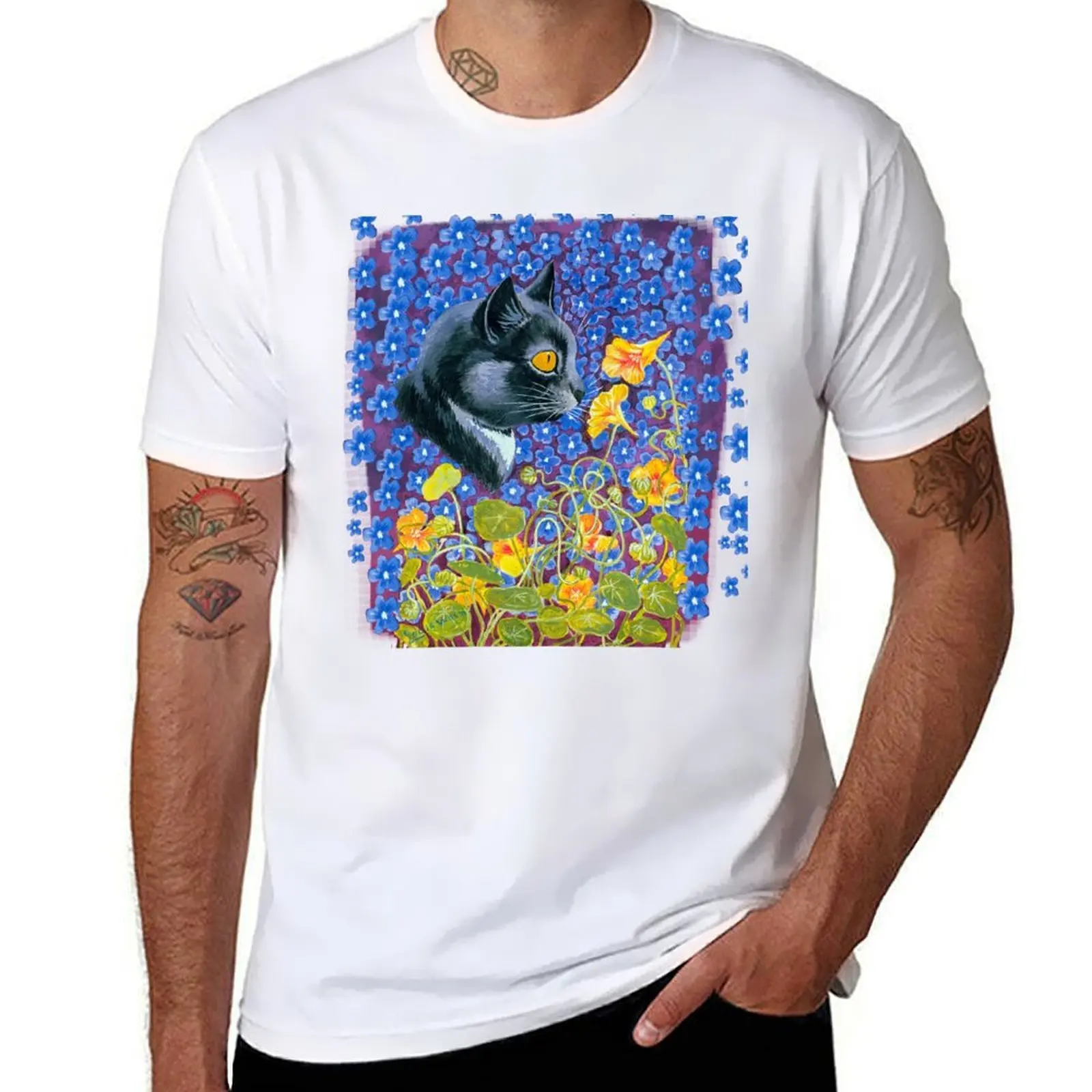 A Cat In A Sea Of Flowers By Louis Wain Black cat with flowers T-Shirt t shirt custom print t shirt man plain T-Shirt
A Cat In A Sea Of Flowers By Louis Wain Black cat with flowers T-Shirt t shirt custom print t shirt man plain T-Shirt