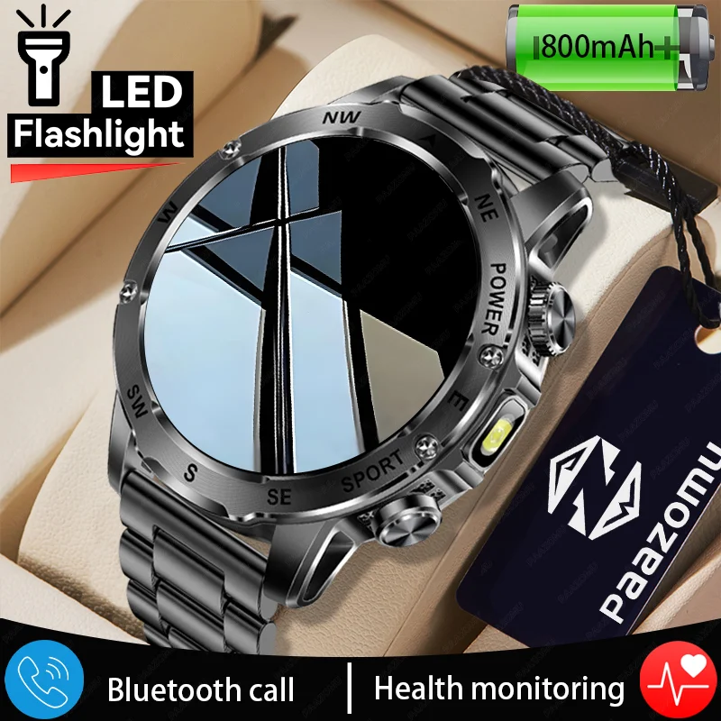 2025 New Military Smart Watch 800mAh Battery Fitness Tracking IP68Waterproof Sport outdoors LED Flashlight call Bracelet For Men
2025 New Military Smart Watch 800mAh Battery Fitness Tracking IP68Waterproof Sport outdoors LED Flashlight call Bracelet For Men