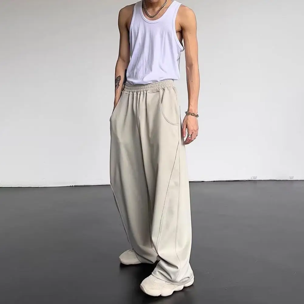 Vintage Men Trousers Vintage American Style Men's Elastic Waist Pants with Pockets Loose Straight Wide Leg for Daily for Men
Vintage Men Trousers Vintage American Style Men's Elastic Waist Pants with Pockets Loose Straight Wide Leg for Daily for Men