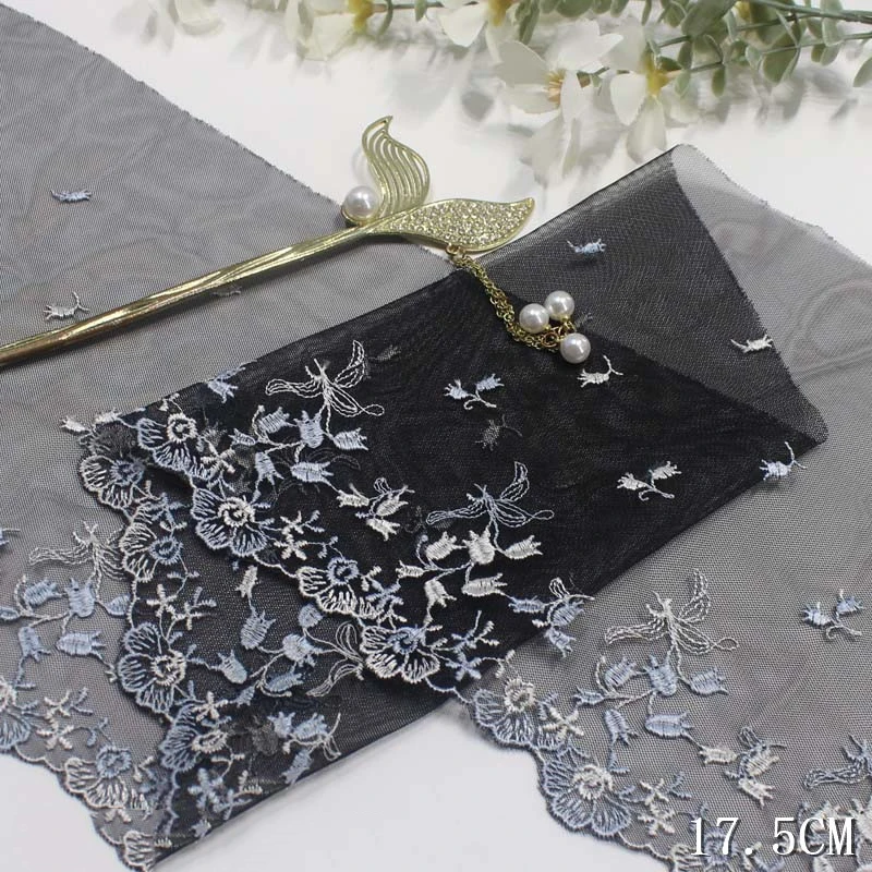 30Yards Black Mesh Flower Embroidery Lace Tulle Embroidered Lace Trim Polyester Lace Fabric For Women Lingrerie 17.5cm
30Yards Black Mesh Flower Embroidery Lace Tulle Embroidered Lace Trim Polyester Lace Fabric For Women Lingrerie 17.5cm