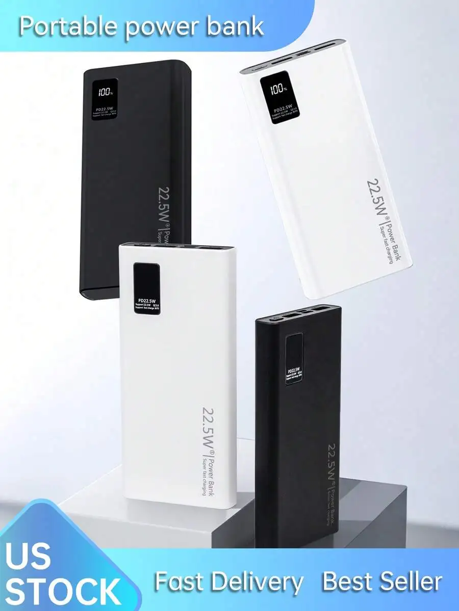 1 Pc 10000/20000mAh Portable Mobile Power Bank, PD22.5W Fast Charging, With LED Power Display, Mini Portable Stylish Power Bank
1 Pc 10000/20000mAh Portable Mobile Power Bank, PD22.5W Fast Charging, With LED Power Display, Mini Portable Stylish Power Bank