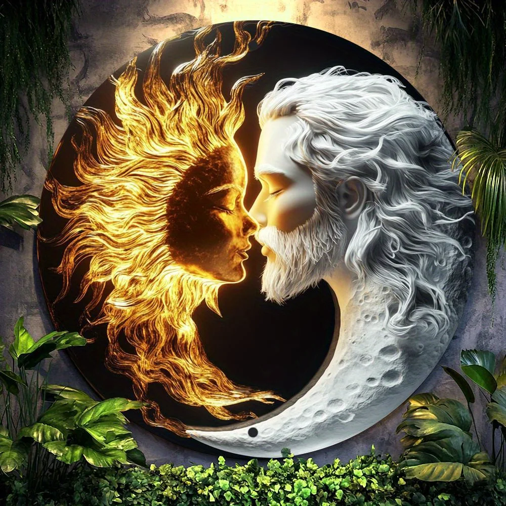 Vintage Sun And Moon Themed Aluminum Wall Art, 8x8 Inch Round Metal Sign, High-Definition 2D Print, Retro Decor Fo
Vintage Sun And Moon Themed Aluminum Wall Art, 8x8 Inch Round Metal Sign, High-Definition 2D Print, Retro Decor Fo