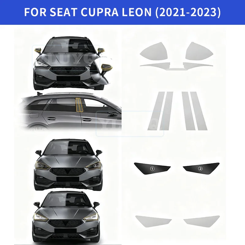 For Seat Cupra Leon 2021 2022 2023 Headlight Rearview B Pillars Paint Protection Film Anti-scratch Protective Transparent PPF
For Seat Cupra Leon 2021 2022 2023 Headlight Rearview B Pillars Paint Protection Film Anti-scratch Protective Transparent PPF