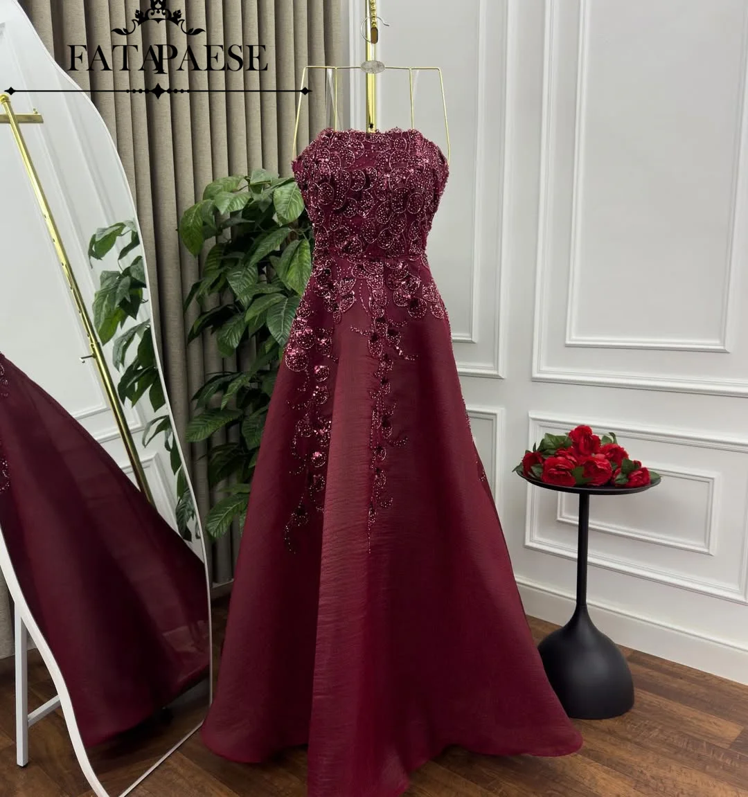 FATAPAESE Customized Beading Sequined Draped A Line Strapless Floor Length Lace up Gowns Prom Dress Luxury Evening Dresses 2025
FATAPAESE Customized Beading Sequined Draped A Line Strapless Floor Length Lace up Gowns Prom Dress Luxury Evening Dresses 2025