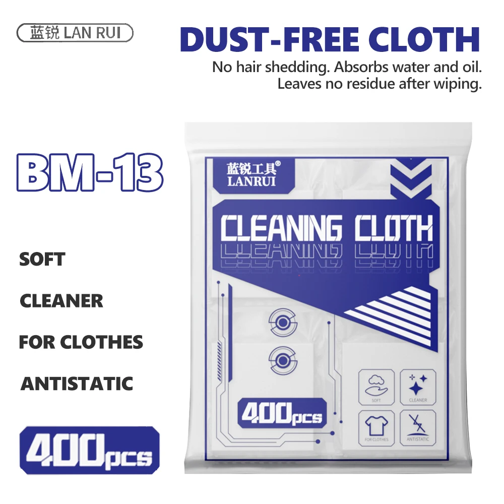 LANRUI BM-13 Dust-Free Cleaning Wipes 400 Pcs for Phone Tablet Repair Screen Lens Clean Dust Removal Absorbing Water Oil Tool
LANRUI BM-13 Dust-Free Cleaning Wipes 400 Pcs for Phone Tablet Repair Screen Lens Clean Dust Removal Absorbing Water Oil Tool