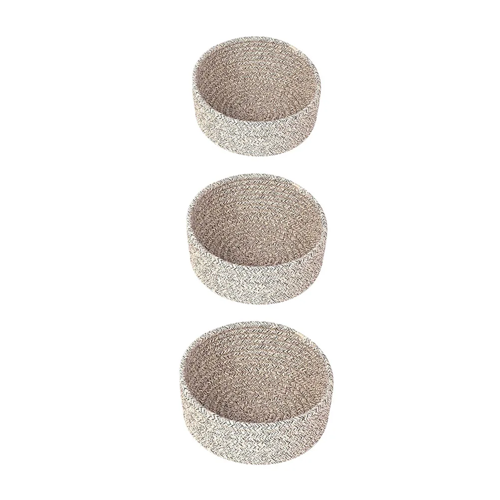 3 Pcs Woven Storage Cotton Rope Lightweight Home Decor Modern Household Multi function Sundries Basket Desktop Basket
3 Pcs Woven Storage Cotton Rope Lightweight Home Decor Modern Household Multi function Sundries Basket Desktop Basket
