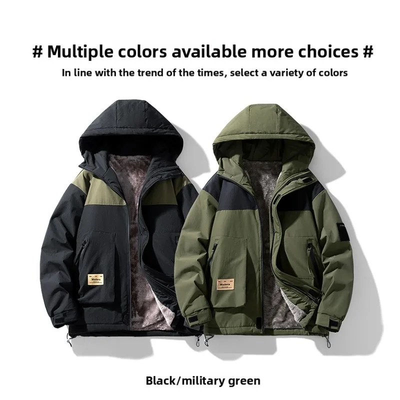 Men Hooded Fleece Thickened Warm Large-sized Loose and Trendy Workwear for Autumn and Winter Outdoor Men's Windproof Down Jacket
Men Hooded Fleece Thickened Warm Large-sized Loose and Trendy Workwear for Autumn and Winter Outdoor Men's Windproof Down Jacket