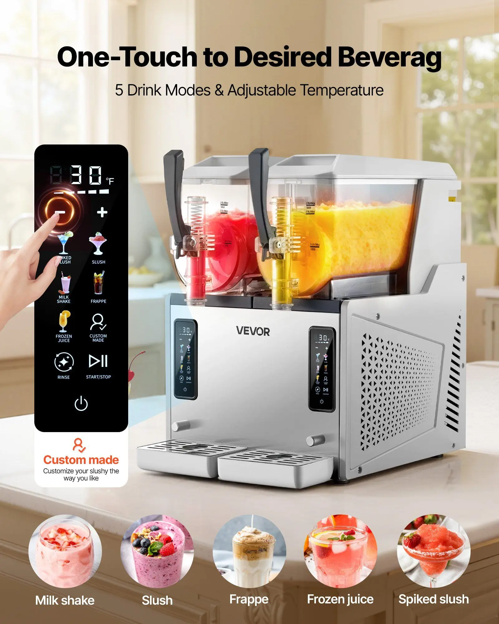 Slushie Machine, 3L/100oz x 2 Tank Slushy Machine for Home, No Ice Needed Frozen Drink Maker, Margarita Maker with
Slushie Machine, 3L/100oz x 2 Tank Slushy Machine for Home, No Ice Needed Frozen Drink Maker, Margarita Maker with