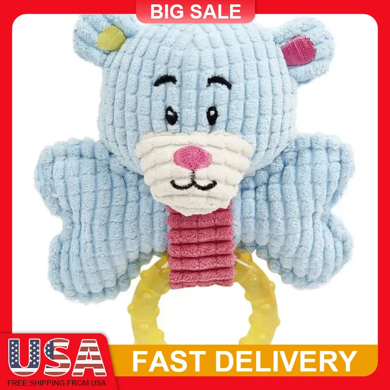 Puppy Teething Toy Plush Squeaker with Rubber Chew Ring for Newborn Dogs Kittens Dental Care Soft Washable Multiple Colors
Puppy Teething Toy Plush Squeaker with Rubber Chew Ring for Newborn Dogs Kittens Dental Care Soft Washable Multiple Colors