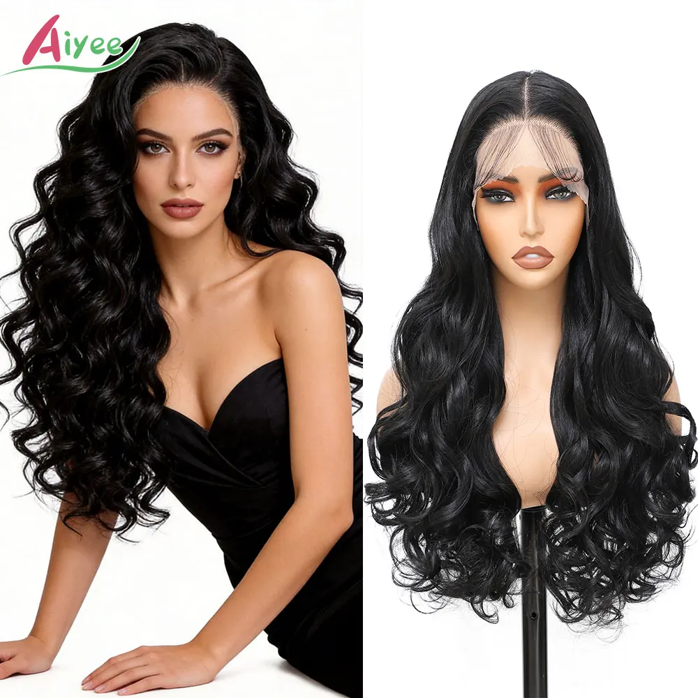 AIYEE 30 Inch Wavy Lace Front Wig Synthetic Hair 13x4 Natural Looking Cosplay Hairpiece For Women Brown Blonde Highlight Black
AIYEE 30 Inch Wavy Lace Front Wig Synthetic Hair 13x4 Natural Looking Cosplay Hairpiece For Women Brown Blonde Highlight Black