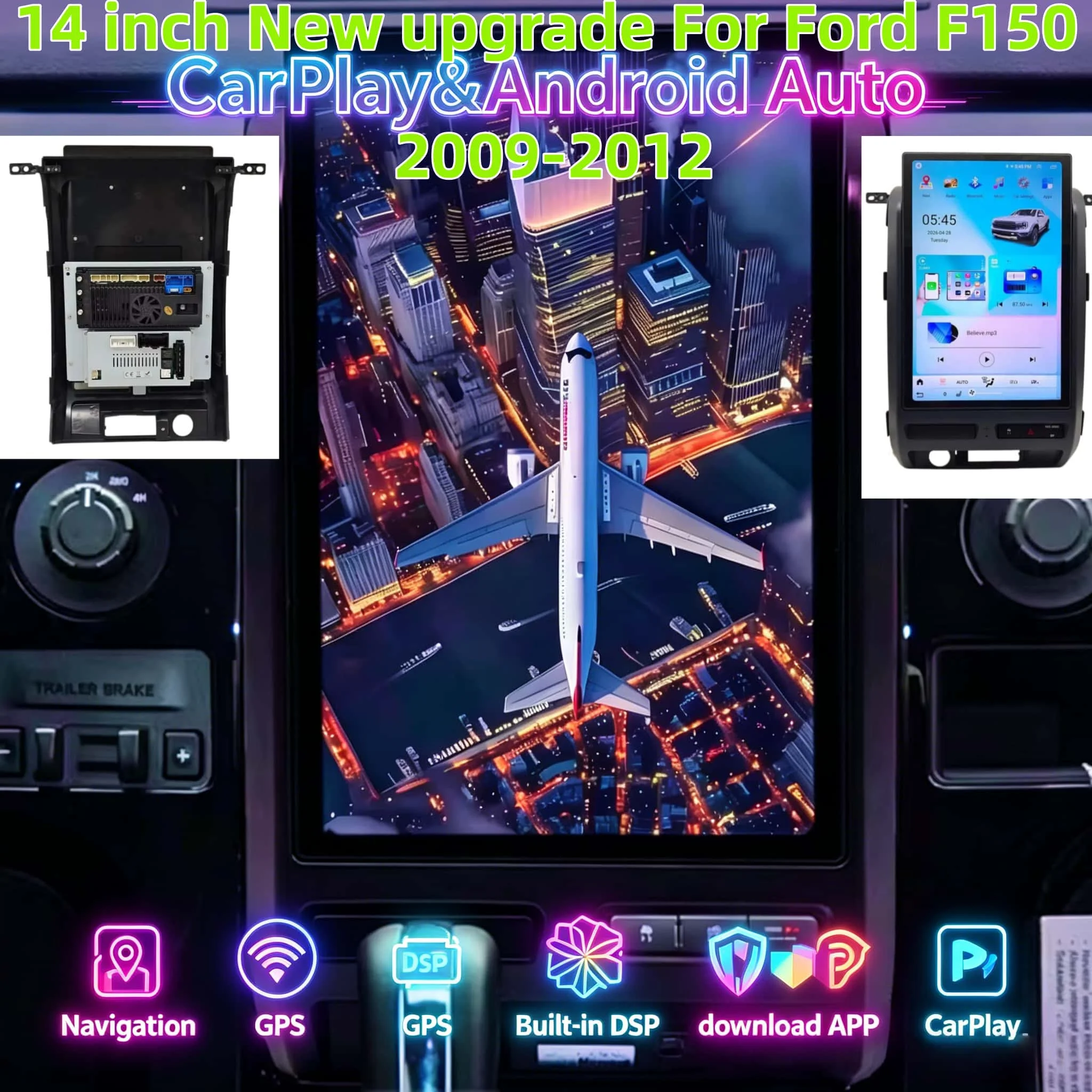 Multimedia Bluetooth Stereo For Ford F150 F-150 2009-2012 Android Touch Screen Navigation Radio CarPlay Navi Radio Stereo DSP
Multimedia Bluetooth Stereo For Ford F150 F-150 2009-2012 Android Touch Screen Navigation Radio CarPlay Navi Radio Stereo DSP