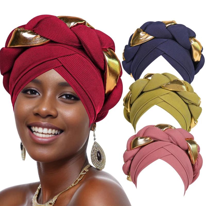 European and American New Toque African Fashion Exaggerated Style Color Matching Bronzing Coarse Braid Muslim Hat One Piece Drop
European and American New Toque African Fashion Exaggerated Style Color Matching Bronzing Coarse Braid Muslim Hat One Piece Drop