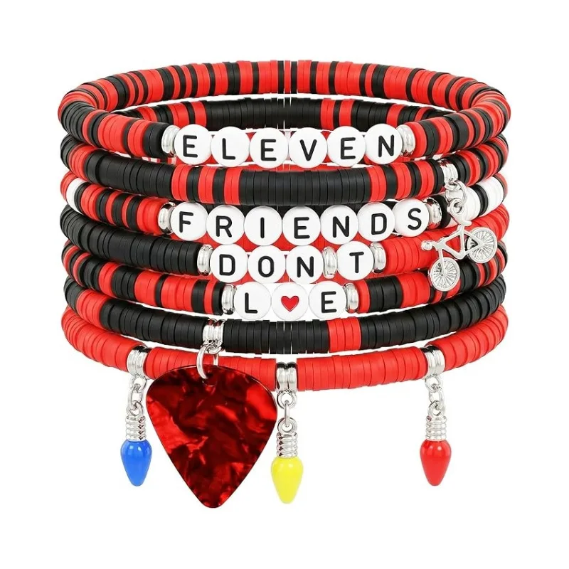 new product black, white and gray color soft ceramic acrylic letter men's and women's elastic bracelet set
new product black, white and gray color soft ceramic acrylic letter men's and women's elastic bracelet set