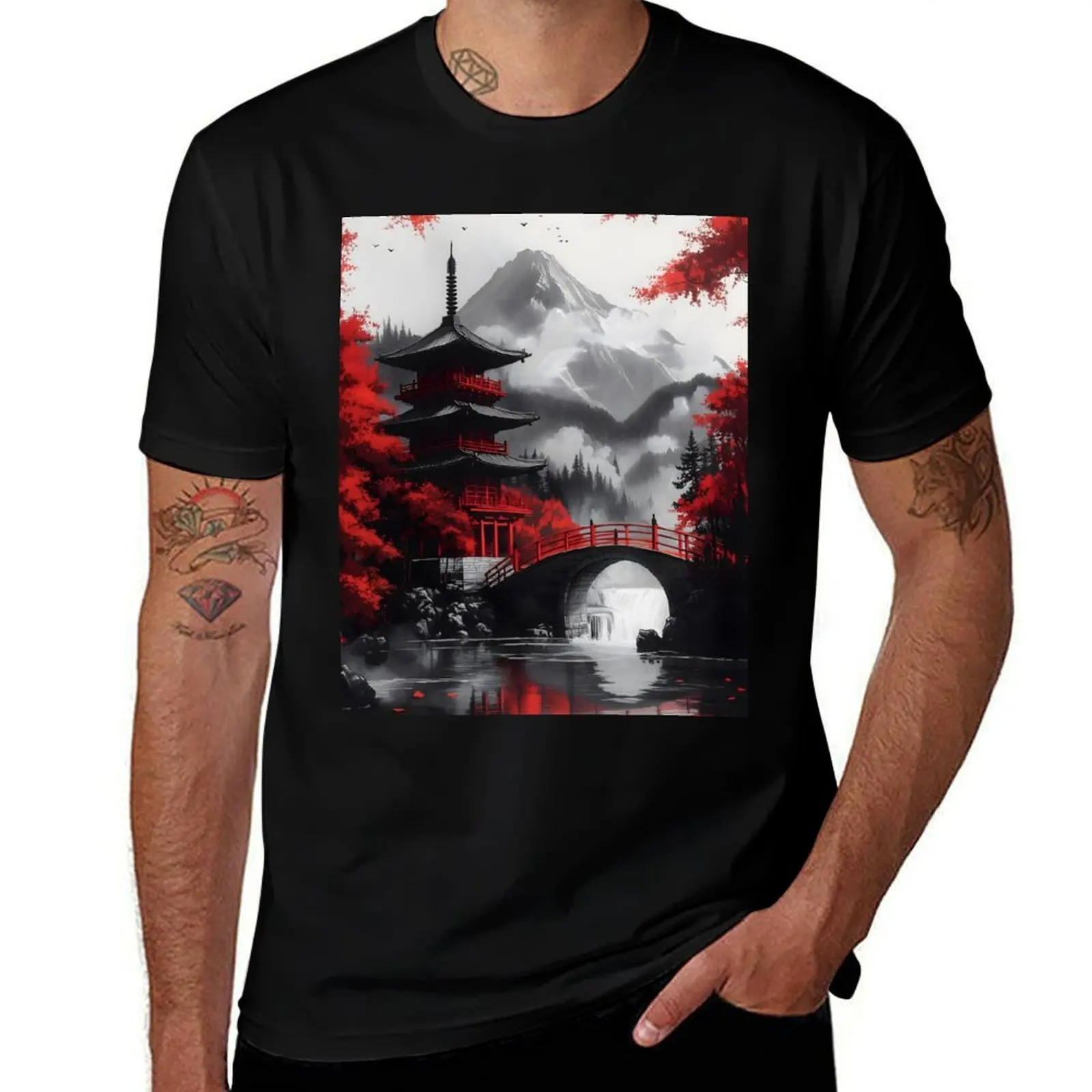 JaJapanese Landscape Red Pagoda Bridge Landscape Misty Mountain View Japan T-Shirt graphics men clothing
JaJapanese Landscape Red Pagoda Bridge Landscape Misty Mountain View Japan T-Shirt graphics men clothing