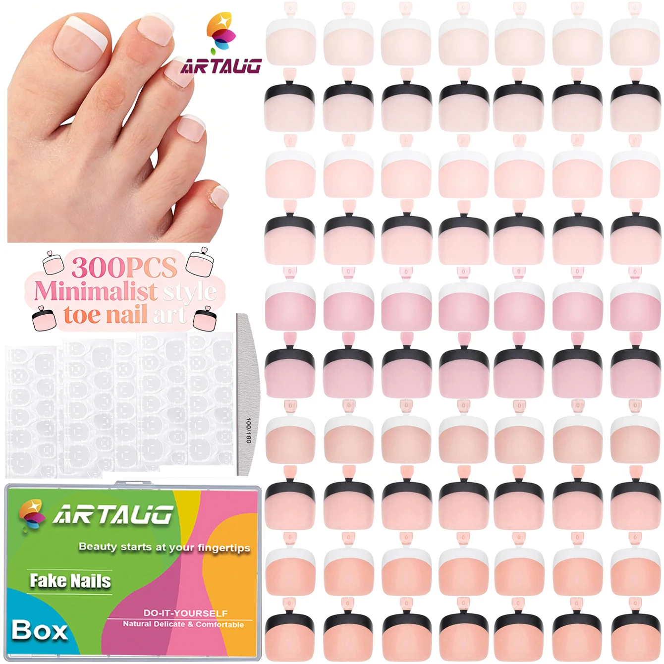 ARTAUG 300 шт. Искусственные накладные ногти для педикюра во французском стиле, заостренные, в простом нюдовом розовом цвете, короткой формы
ARTAUG 300 шт. Искусственные накладные ногти для педикюра во французском стиле, заостренные, в простом нюдовом розовом цвете, короткой формы