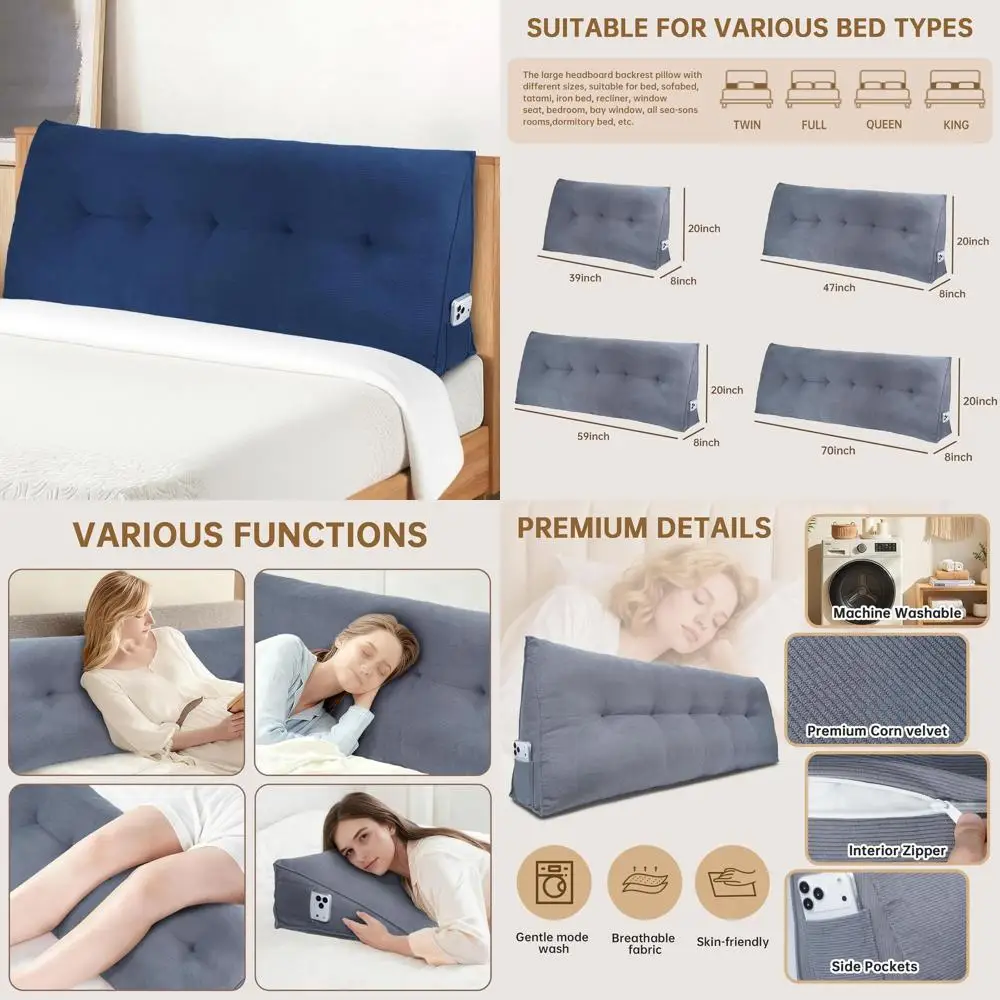 Подушка-клин темно-синего цвета для общежития, кушетки, поддержки спины, сидения, чтения и отдыха
Подушка-клин темно-синего цвета для общежития, кушетки, поддержки спины, сидения, чтения и отдыха