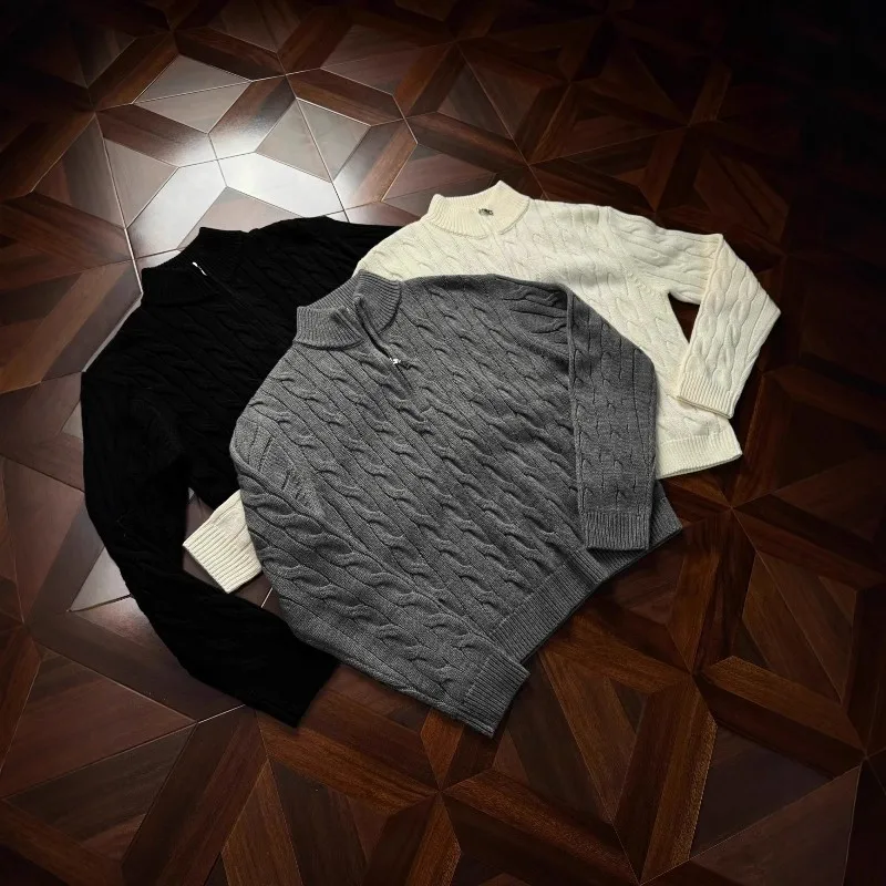 Мужской свитер с воротником-стойкой на молнии, с узором «косы», осенне-зимний, в американском стиле Old Money, мягкий трикотаж, повседневный пуловер
Мужской свитер с воротником-стойкой на молнии, с узором «косы», осенне-зимний, в американском стиле Old Money, мягкий трикотаж, повседневный пуловер