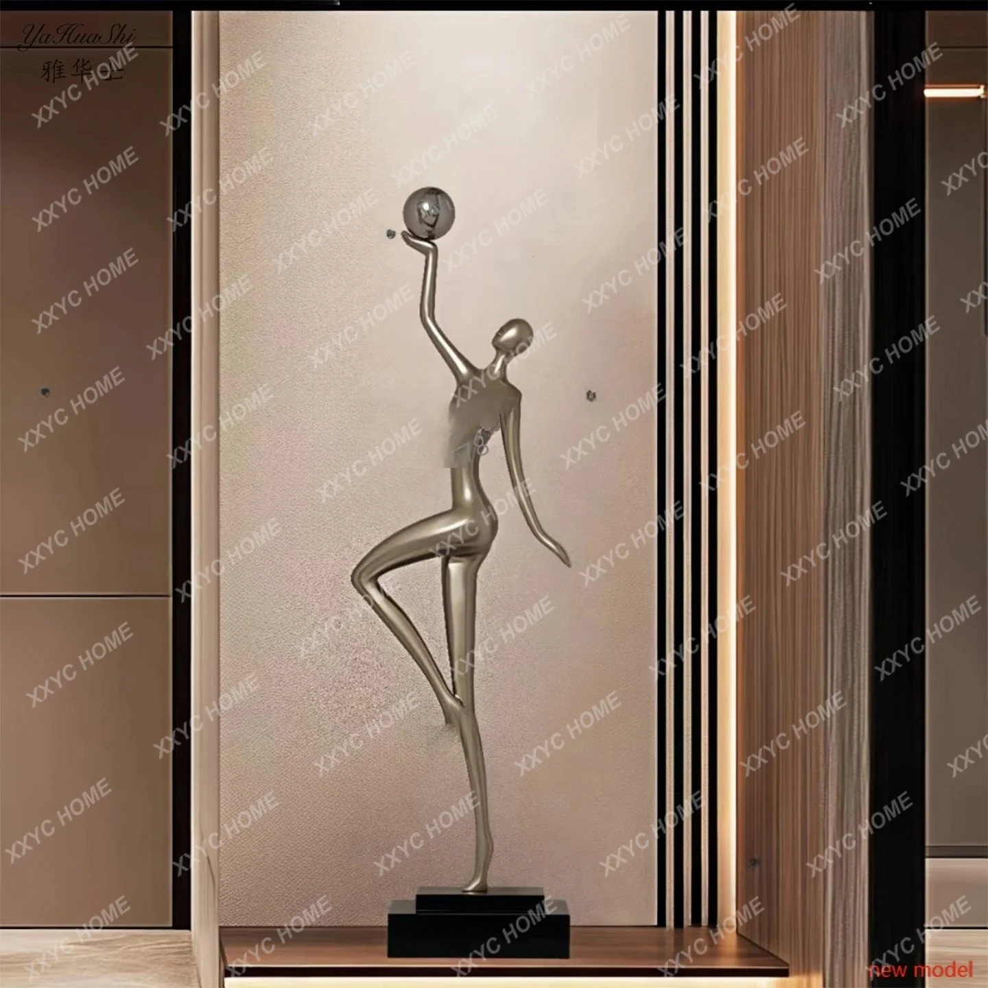 Home furnishings High-class light luxury art decoration Living room entrance Modern abstract humanoid sculpture
Home furnishings High-class light luxury art decoration Living room entrance Modern abstract humanoid sculpture