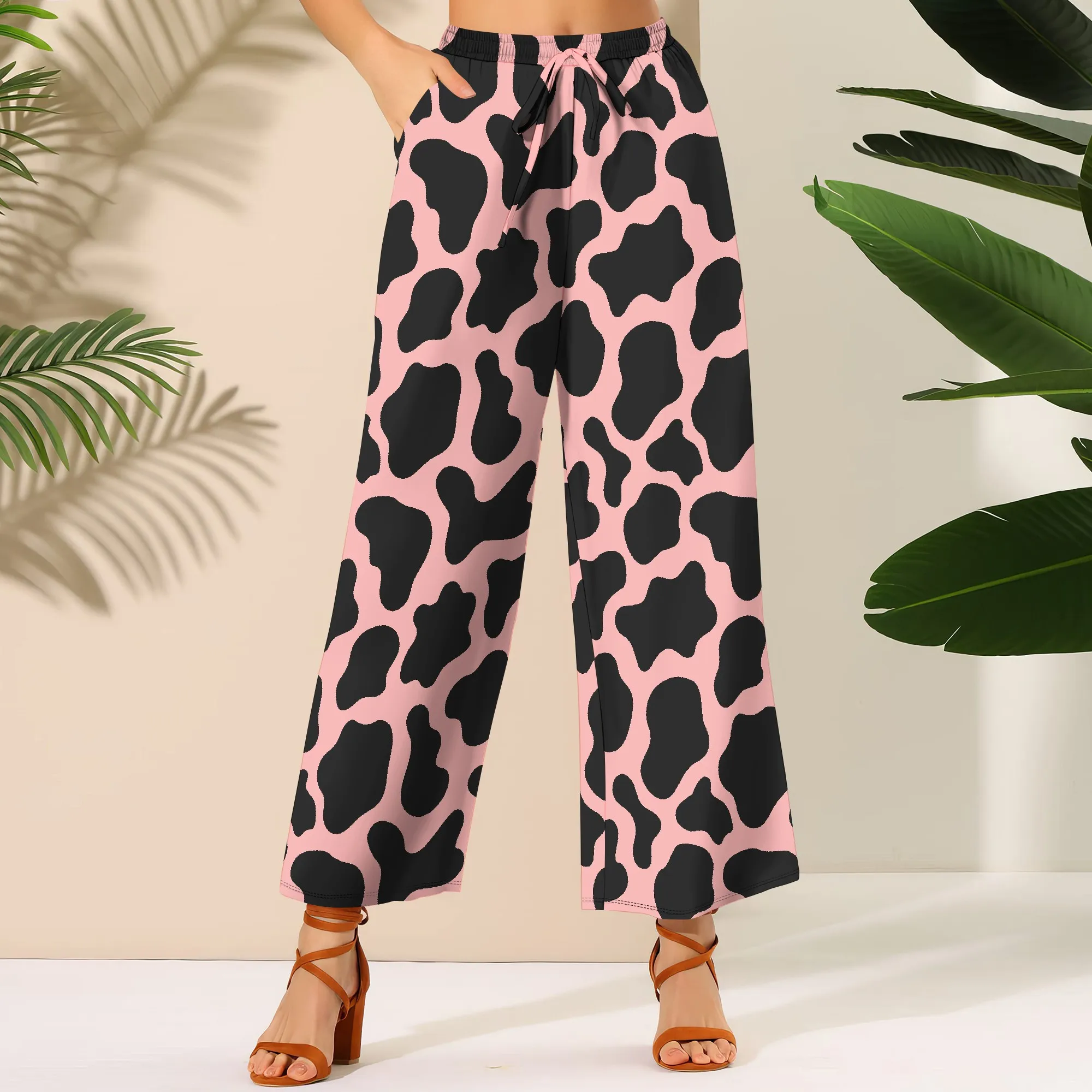 Women's Wide Leg Ankle-Length Pants spot Print Casual Elastic Loose Breathable for Wedding Guests Ballroom Dance Beach Party
Women's Wide Leg Ankle-Length Pants spot Print Casual Elastic Loose Breathable for Wedding Guests Ballroom Dance Beach Party
