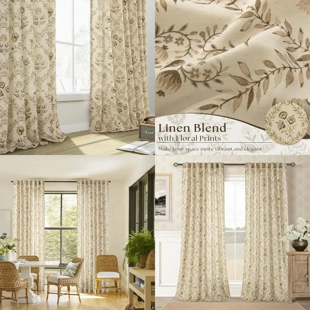 Шторы из льняной ткани с нейтральным цветочным узором, 102 дюйма, с креплением на петлях, для гостиной и столовой, светопропускающие, цвет бежево-коричневый.
Шторы из льняной ткани с нейтральным цветочным узором, 102 дюйма, с креплением на петлях, для гостиной и столовой, светопропускающие, цвет бежево-коричневый.