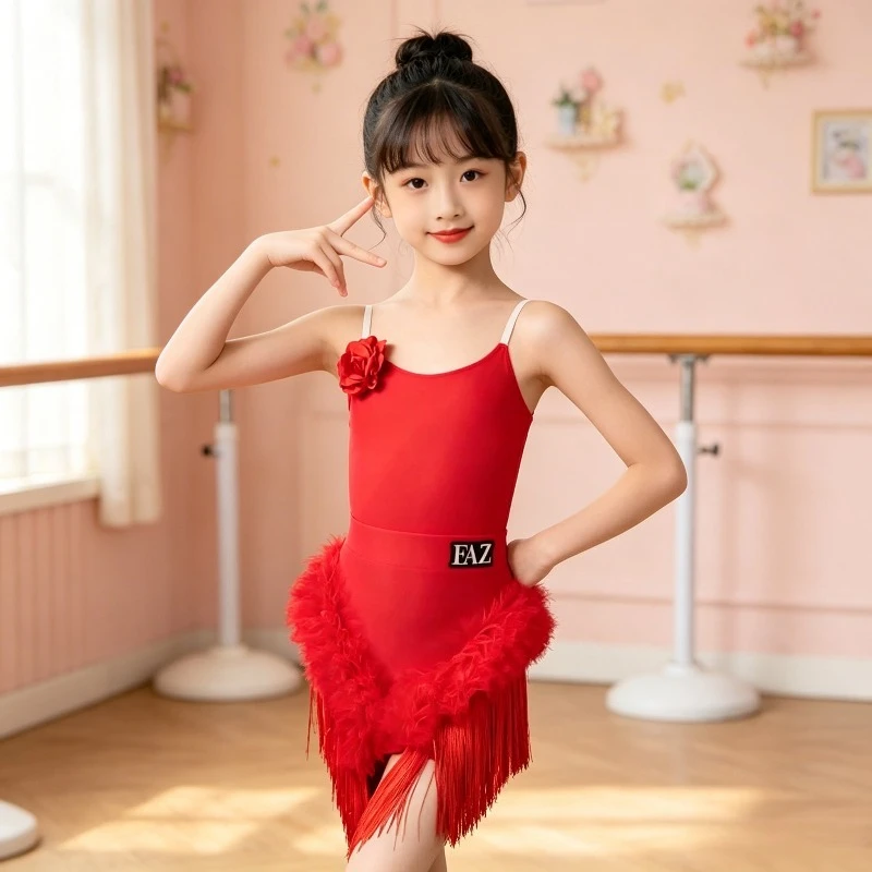 Girls Professional Latin Dance Dress Red Fringe Design Kids Cha Cha Practice Stage Performance Clothes Performance Accessories
Girls Professional Latin Dance Dress Red Fringe Design Kids Cha Cha Practice Stage Performance Clothes Performance Accessories