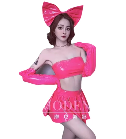 New New Year's Day nightclub gogo shiny leather bow Christmas girl group short skirt performance costume bar lead dance ds tour
New New Year's Day nightclub gogo shiny leather bow Christmas girl group short skirt performance costume bar lead dance ds tour
